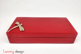 Red pen box with dragonfly 10*20*H5 cm, not included pen